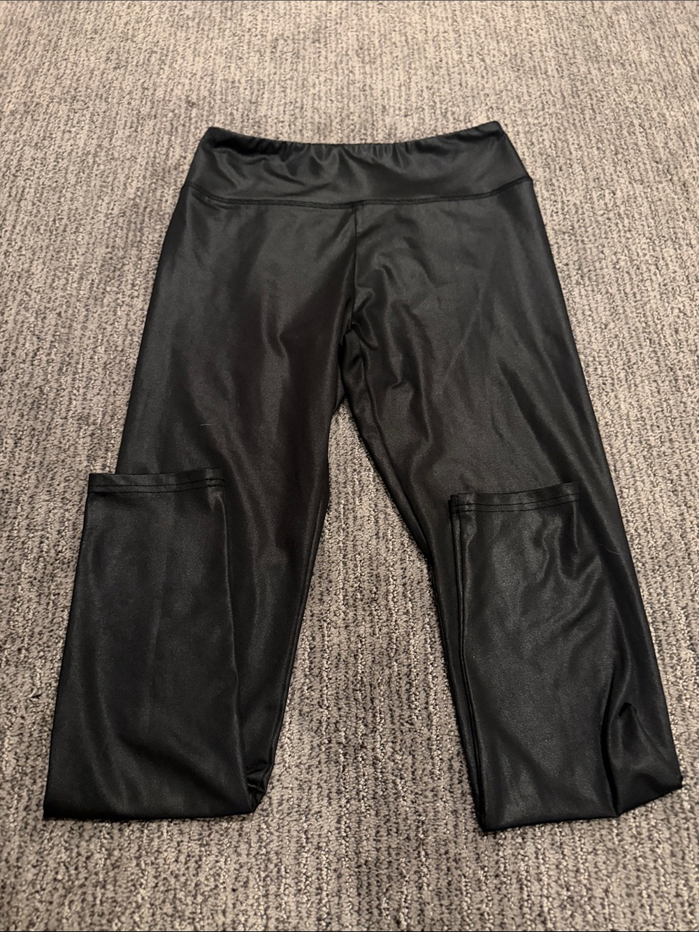 Black Faux Leather Leggings - Women